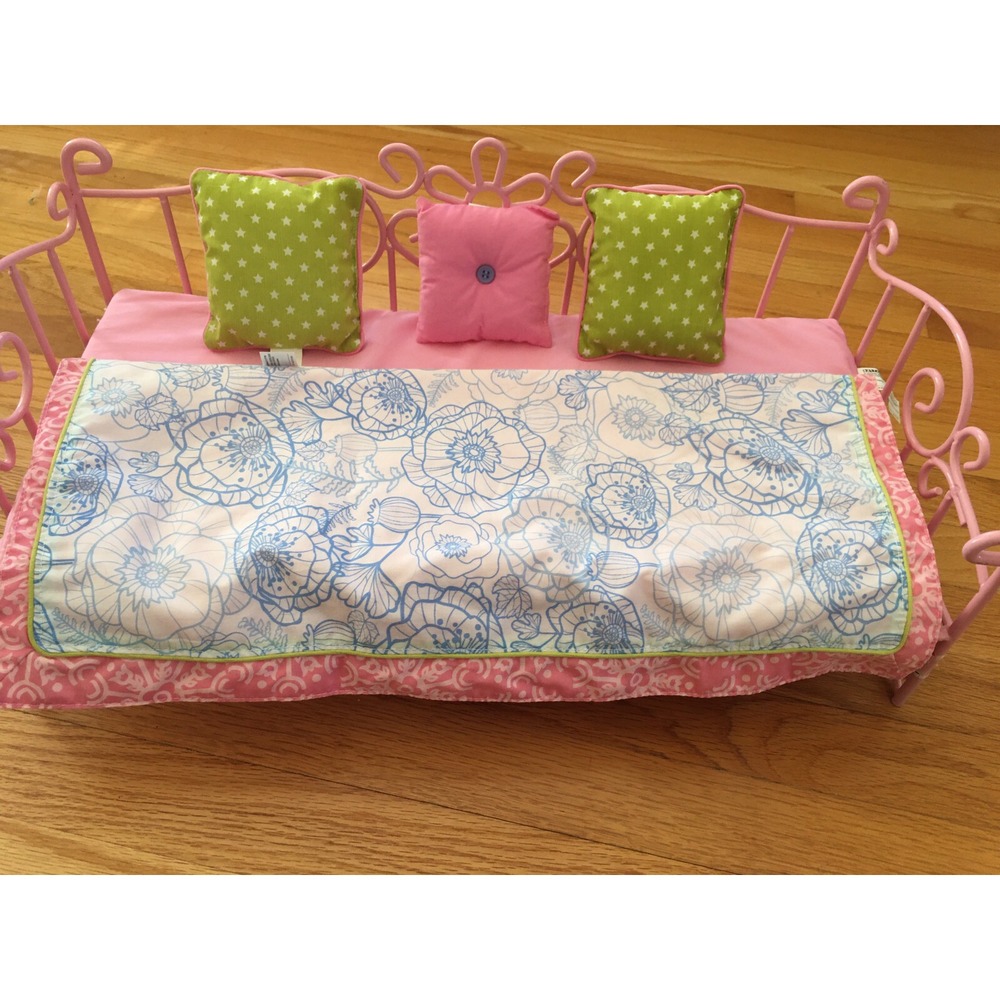 New Scroll Battat Pink 18" Doll Day Bed Metal American Girl 21" Inches Long